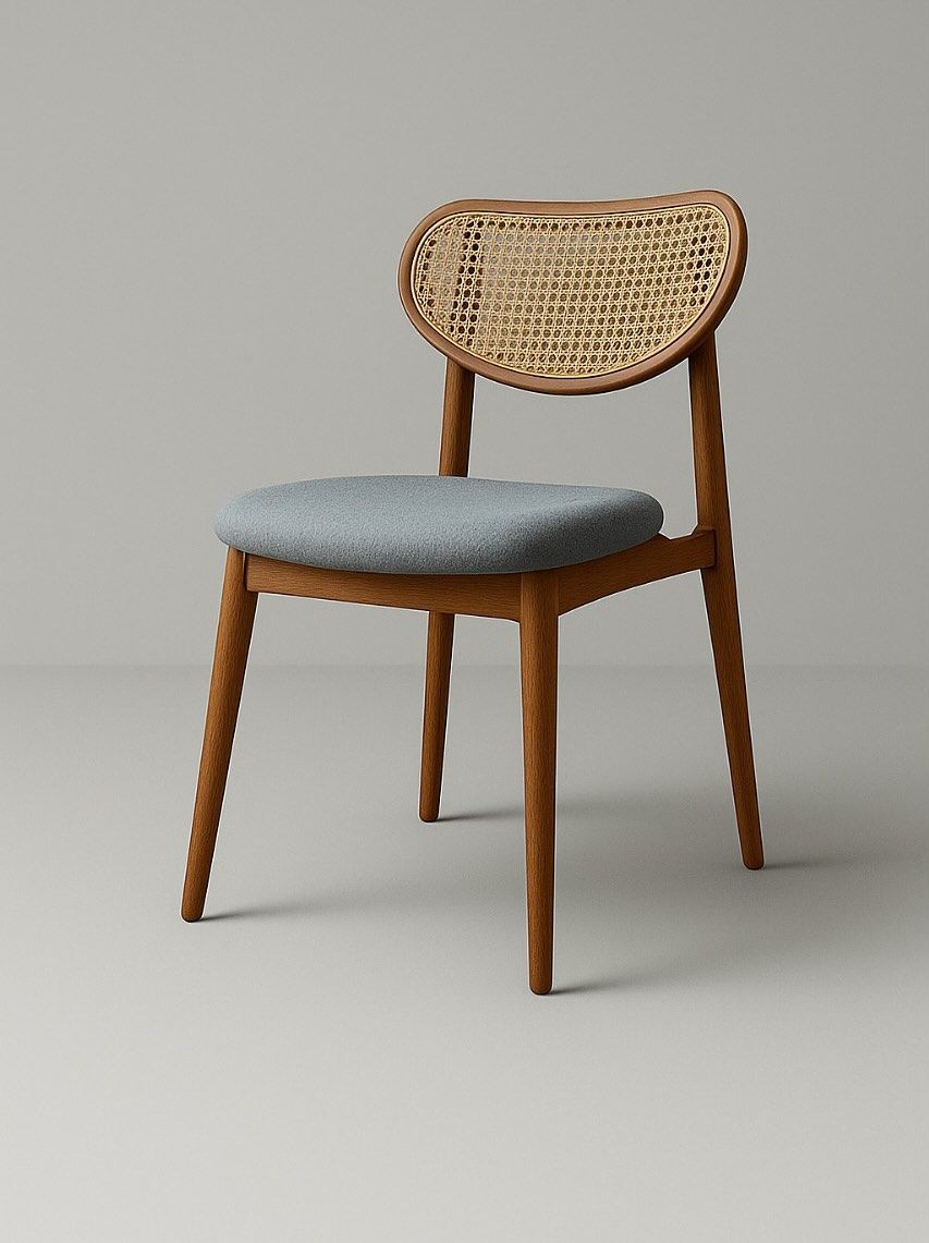 Cadeira Estofada Confort com Pés de Madeira